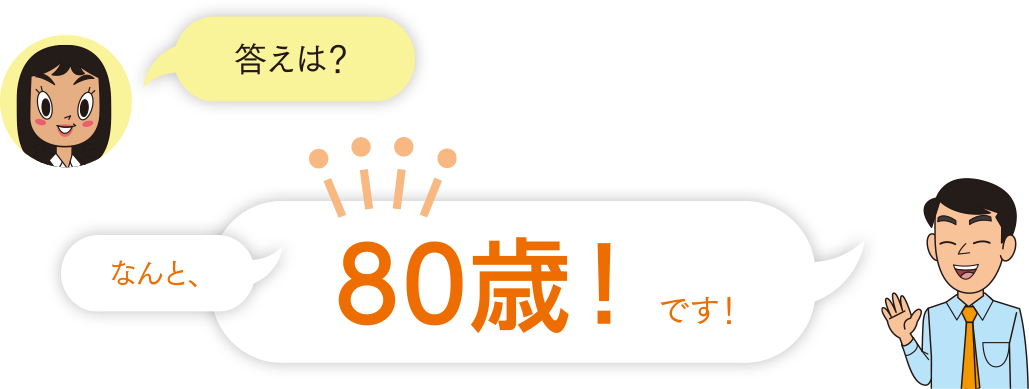 答えは?なんと、80歳!です!