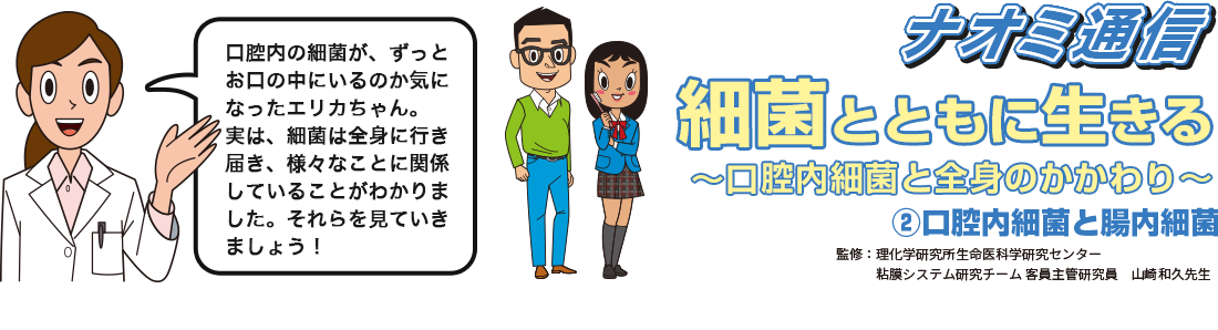 ナオミ通信 細菌とともに生きる ～口腔内細菌と全身のかかわり～ ②口腔内細菌と腸内細菌