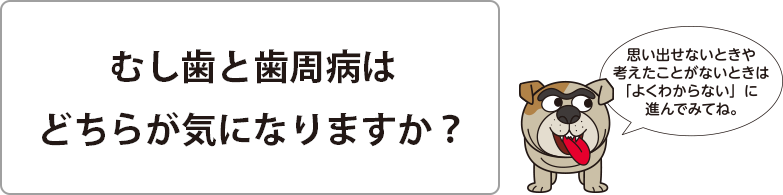 むし歯と歯周病はどちらが気になりますか？