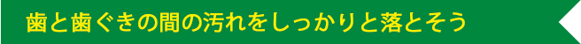 歯と歯ぐきの間の汚れをしっかりと落とそう